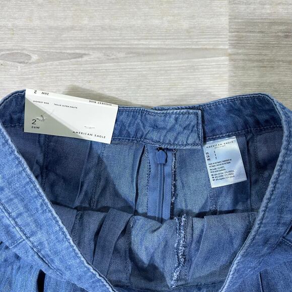 NWT Highest Rise American Eagle Pleated Denim Skirt Size 2/26W - Picture 4 of 4